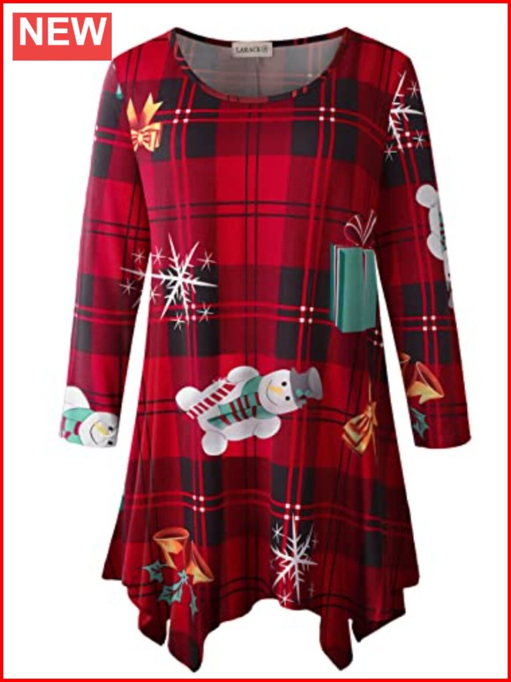 Womens Plus Size 3/4 Sleeve Tunic Top Loose Fit